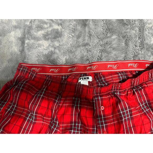 Victoria’s Secret PINK Red Plaid Flannel Pajama Pants – Size XL - Picture 3 of 3